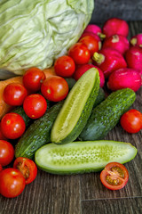 different vegetables on the table