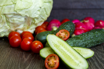 different vegetables on the table