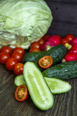 different vegetables on the table