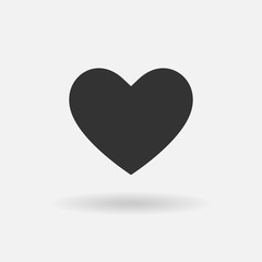 Vector icon of heart Love emblem for Valentine Day isolated on white background