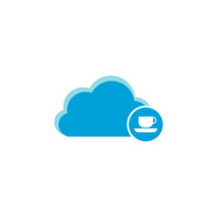 Cloud computing icon, cup icon
