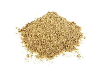 Cardamom powder on a white background
