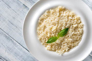 Portion of risotto