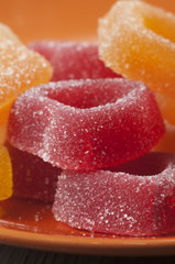 Marmalade rings on a plate