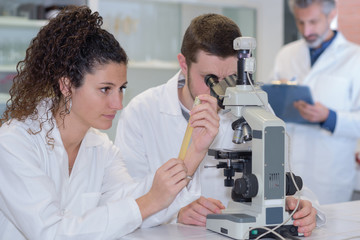 microscope intern and laboratory