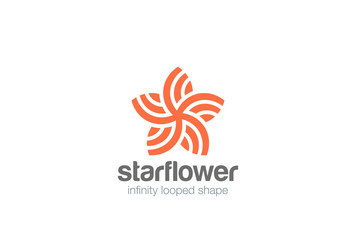 Star Flower abstract shape Logo design vector template