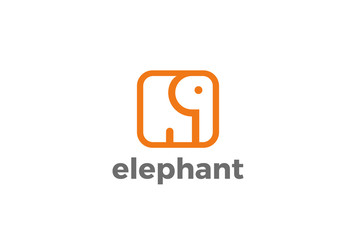 Elephant square shape Logo abstract vector. Animal Logotype icon