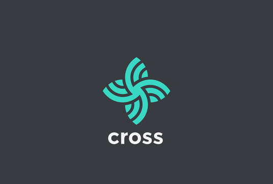 Cross abstract shape Logo design vector template