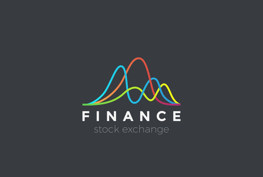 Financial Stock Exchange Market Charts Logo vector. Finance