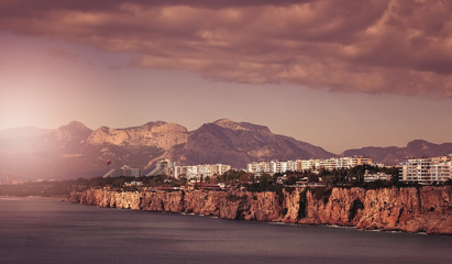 Obraz premium Sea shore and coastal cliffs in Antalya