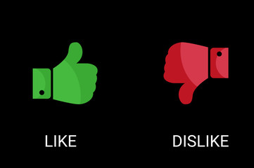 finger up and down. like and dislike. Yes or no. versus, vs