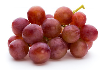 Ripe red grape isolated on white.