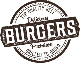 Top Quality Beef Burgers Vintage Sign