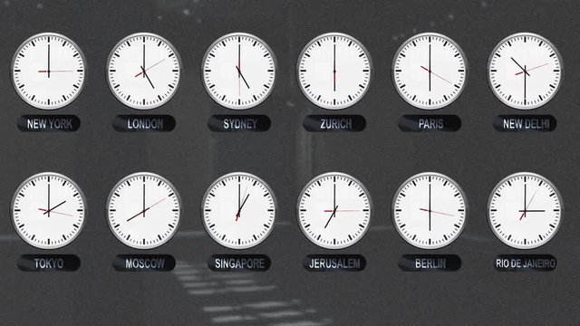 Accurate Clocks with Different Time Zones All over the World