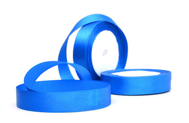 blue ribbon isolated on white