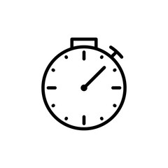 stopwatch line icon on white background