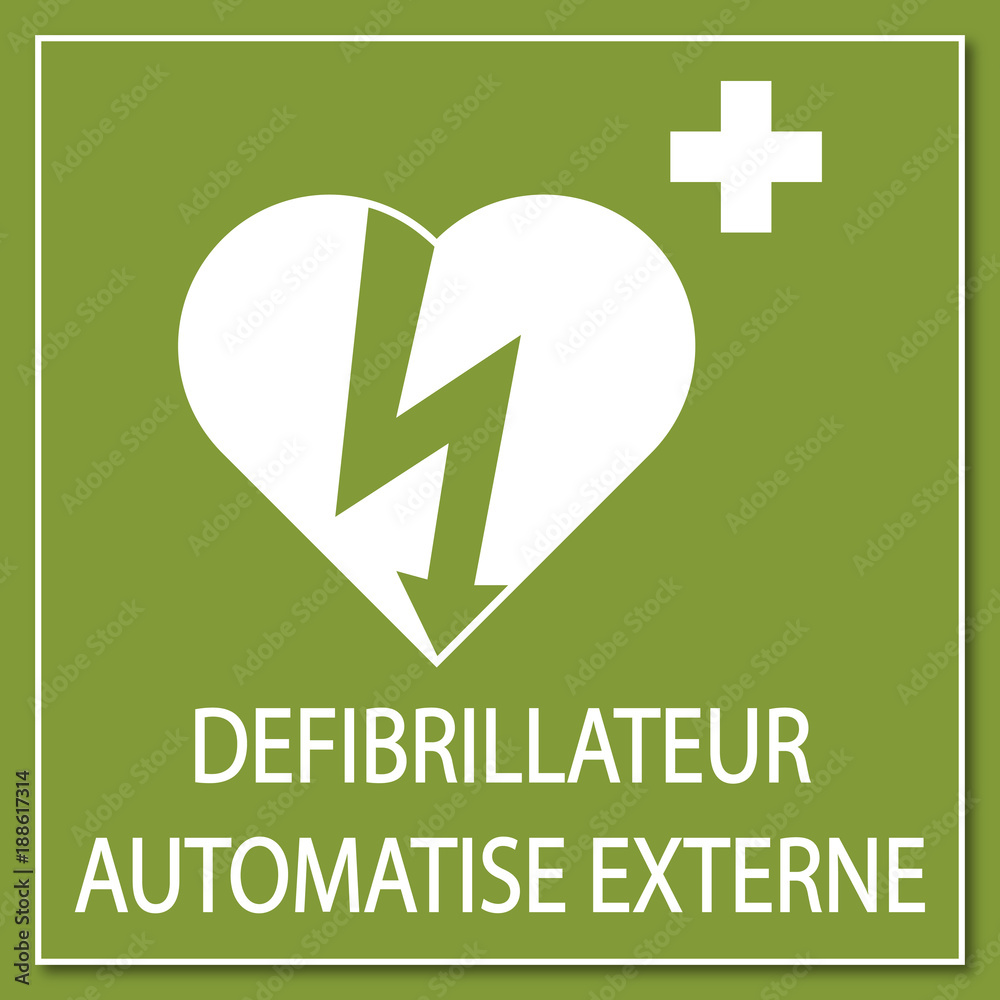 Poster Logo défibrillateur. DAE.