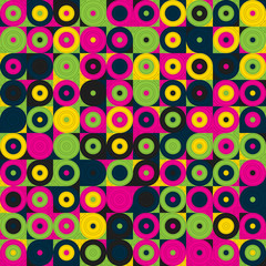 Fototapeta premium Seamless geometric pattern with circles. Colorful vector background