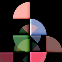 Circle elements on black background