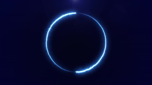 Abstract background screensaver with an electric arc rotates endlessly in a circle seamless loop 4k animation. , download, wait, place for logo
