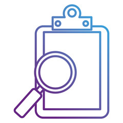 clipboard paper with magnifying glass vector illustration design