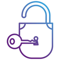 safe secure padlock with key vector illustration design