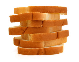 sliced bread isolated on white background