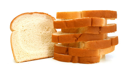 sliced bread isolated on white background