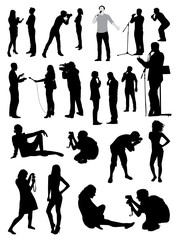 Obraz premium Media people silhouettes