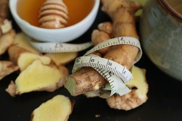 Ginger tea with honey lemon