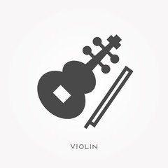 Silhouette icon violin