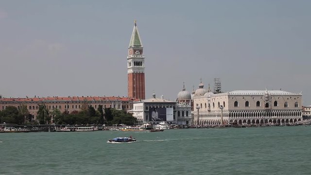 San Marco Campanile & Doge'S Palace From The Dogana; Venice, Italy; Venice, Italy