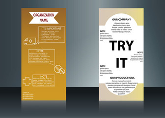 Vector health care brochure for clinic with doctors. Medical flyer design.