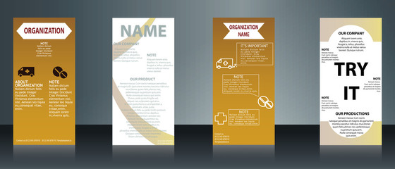 Collection of Health and Medical flyers and banners decorated with illustration of doctor.