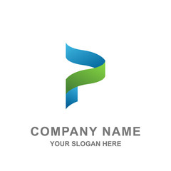 Letter P Swirl Ribbon Logo Vector Icon Illustration 