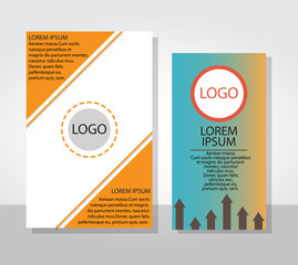 Business flyers and brochures with circle shape graphic elements. Vector template in A4 size.
