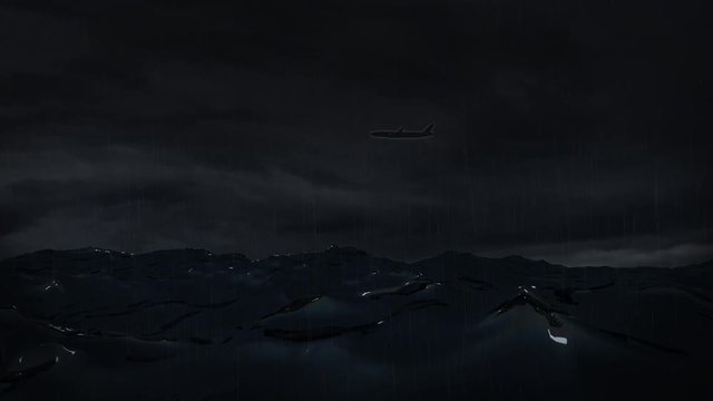 Missing Airplane disappears into thunderstorm over an ocean