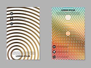Abstract vector business template set. Brochure layout, modern cover design, poster, geometric shapes lines with texture background.