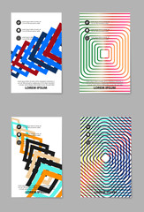 Abstract vector business template set. Brochure layout, modern cover design, poster, geometric shapes lines with texture background.