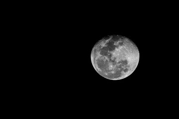 Full Moon against a black sky.