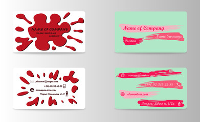 Set of Creative Business Card Print Templates. trending Style Vector Illustration. Stationery Design