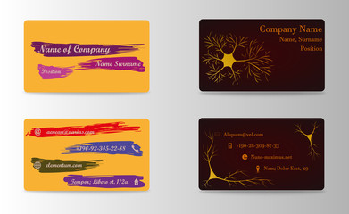 Set of Creative Business Card Print Templates. trending Style Vector Illustration. Stationery Design