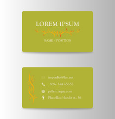 business card with wooden pattern