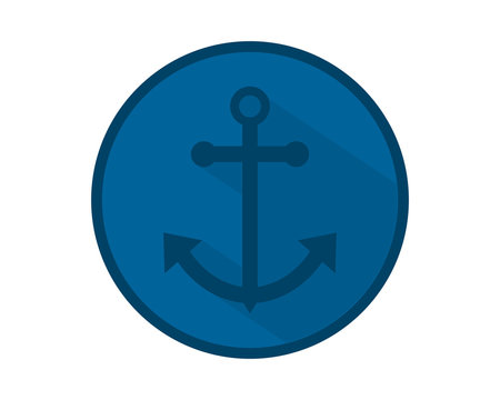 blue anchor hook navy marine harbor port symbol icon image