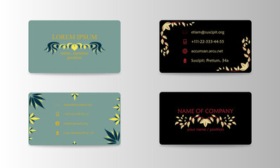 Vector modern creative and trending business card design template in hand made style.