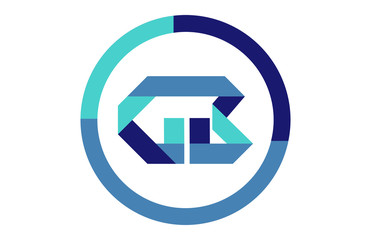 GB Global Circle Ribbon Letter Logo