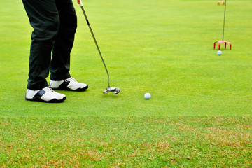 ゴルフ場の練習グリーン