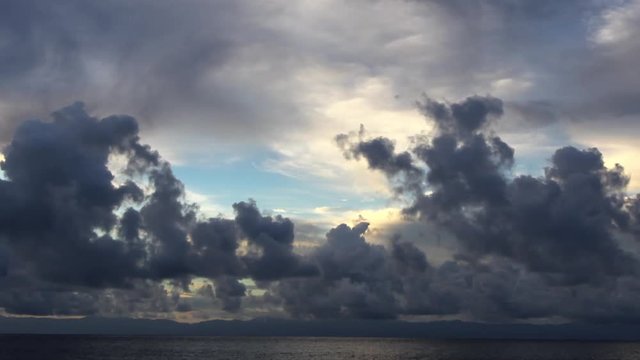 Timelapse movement of gray clouds against the sky. Andreev.