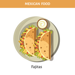 Delicious Fajitas with garlic sauce from Mexican food