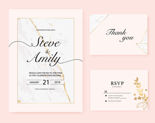 Marble wedding card